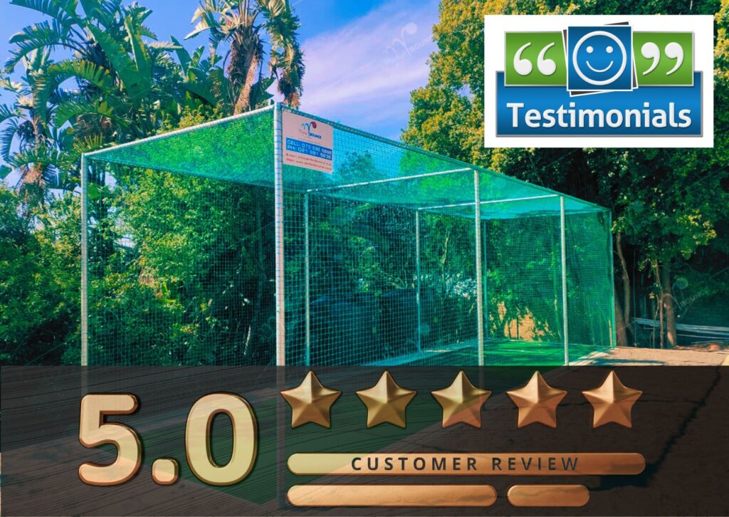 durable box cricket nets with G-wire fitting