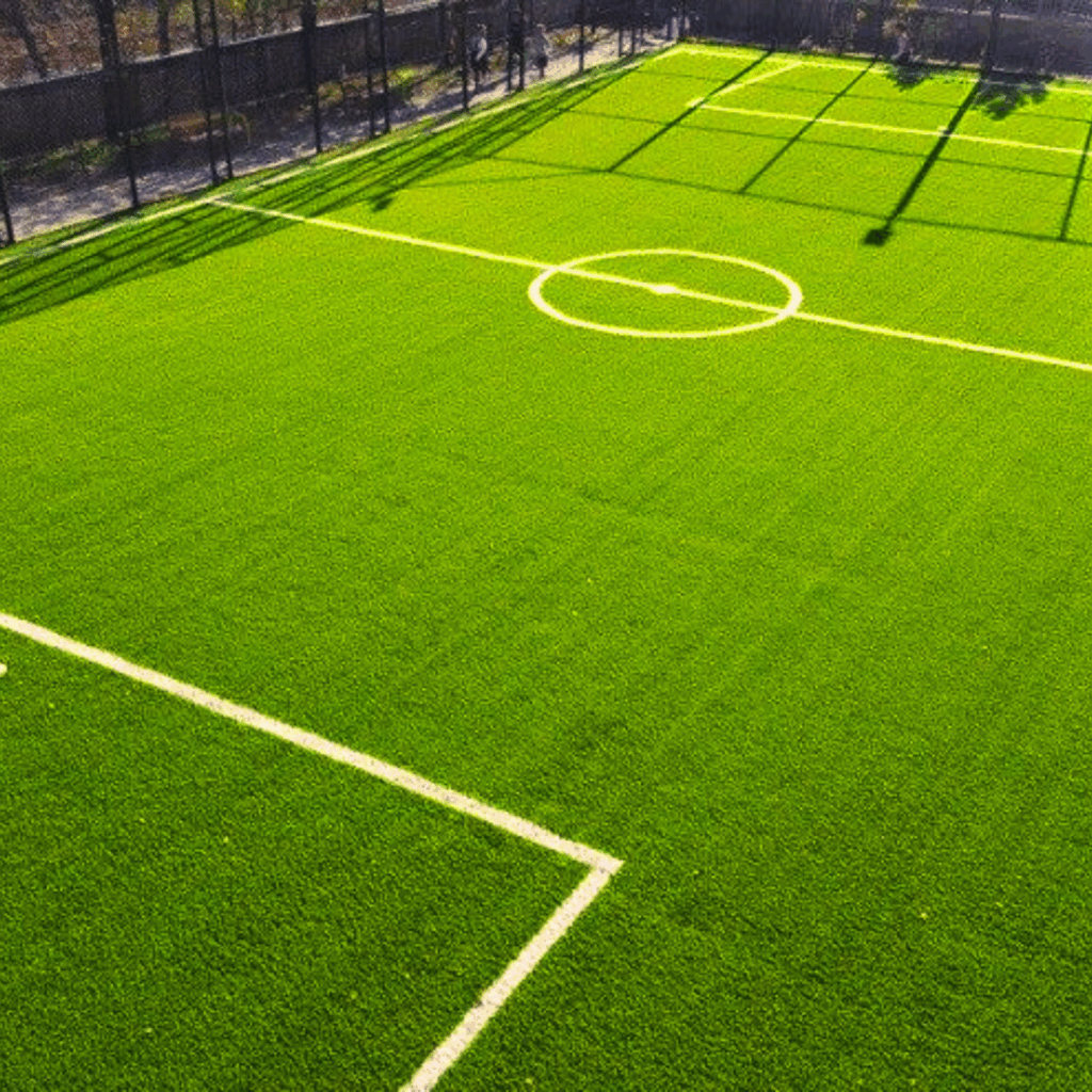 professional football court design with turf installation