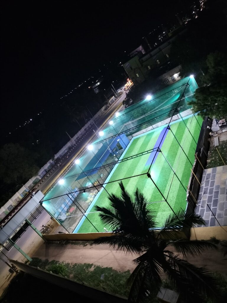 cricket nets with turf flooring installation